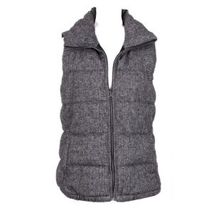 Old Navy QuiltedPuffer Vest w/ Gray Fine Herringbone Pattern Fabric.